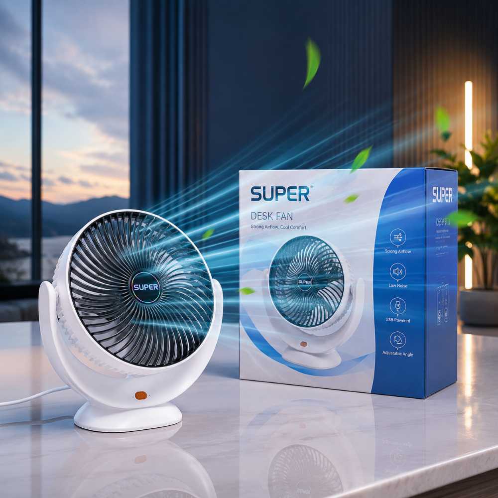 SUPER USB Desk Fan – Portable Mini Cooling Fan with Adjustable Angle